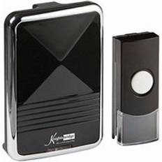 KnightsBridge 200m Range Wireless Door Bell Chime & Push - Black & Chrome