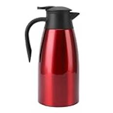 Termisk kaffekanna, rostfritt stål dubbelväggig kaffeautomat Vakuumisolerad karaff 2 liter/68 oz för att hålla varmt tevatten, dryck (röd)