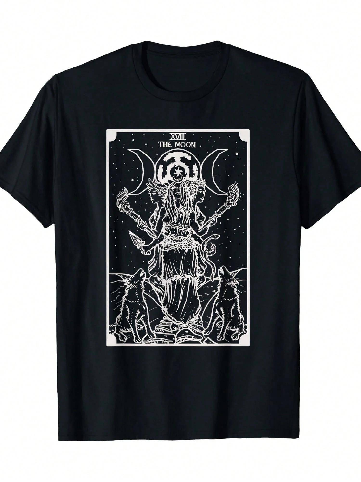 Hekate, Marsgudinnan, Hexehjulet Tarotkort, Dam Casual Sommar Kortärmad T-shirt, Rund Hals Mode Kortärmad... cm