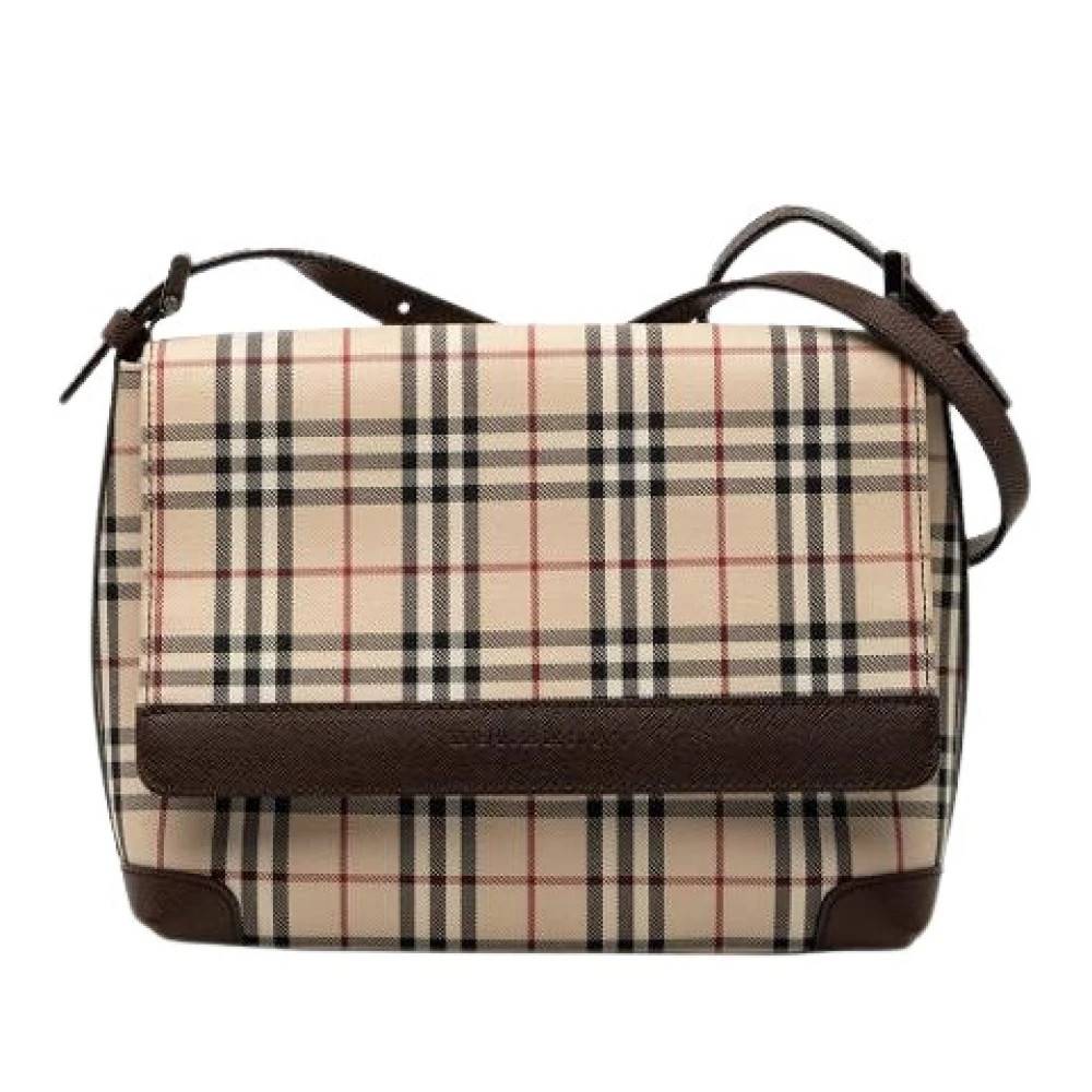 Burberry Vintage - Pre-owned House Check Canvas Crossbody Bag Vintage - Dam - ONE Size - Läder