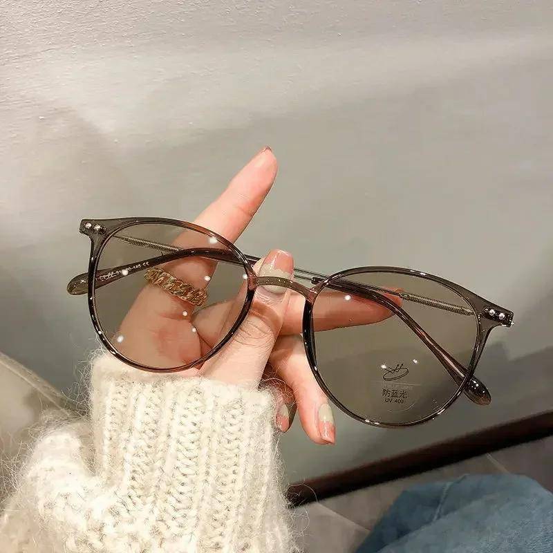 Ladies Anti Blue Light Photochromic Glasses Myopia Sunglasses Diopter 0 To -6 0 Outdoor Smart Changing Color -5.5