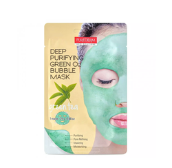 PUREDERM Deep Purifying Green O2 Bubble Mask Green Tea