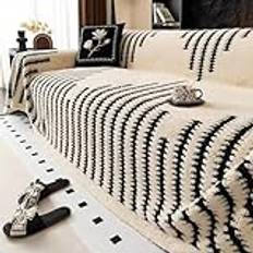 Non Slip Couch Cover, Thick Soft Sofa Slipcover, Washable Sofa Covers, Vintage Reversible Throws Cover, Pet Friendly Furniture Protector, for Cushion Couch,01,180 * 150cm