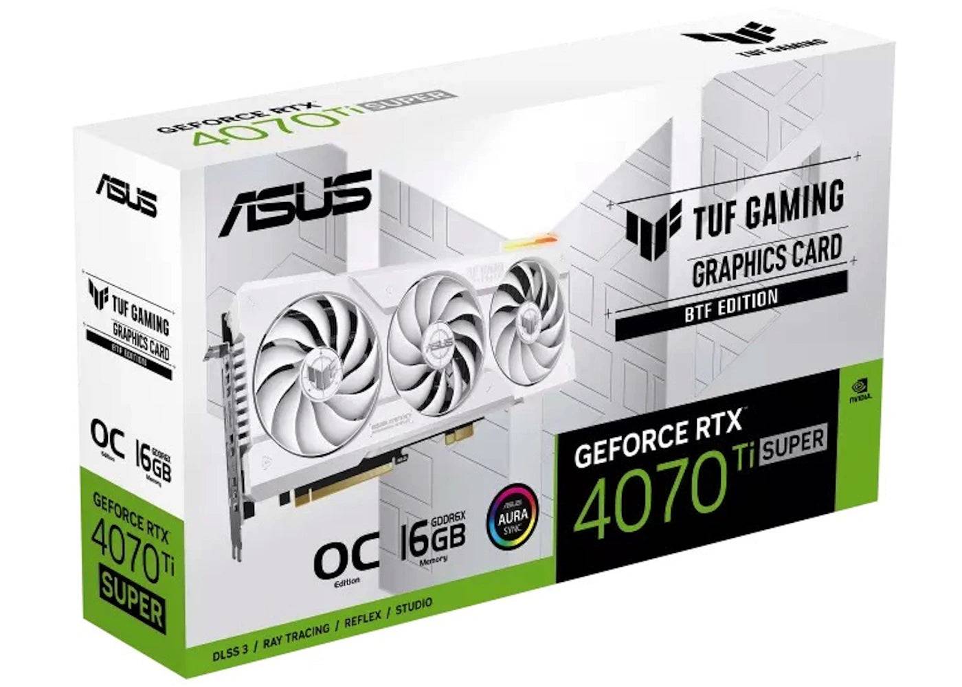 NVIDIA ASUS TUF GeForce RTX 4070 Ti Super BTF 16GB OC Graphics Card tuf-rtx4070tis-o16g-btf-white White - One Size (One Size)