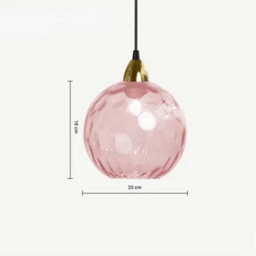 LumiSphere Pendellampa – Elegant Glaskula Belysning - Rosa / Kall vit