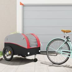 vidaXL cykelanhænger 45 kg jern sort og rød