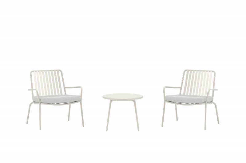 Mykonos havemøbelsæt med to loungestole og bord beige