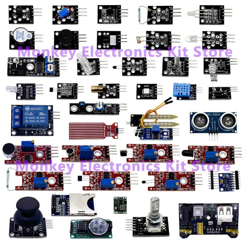 45 Kinds in 1 Sensors Modules Starter Kit For Arduino Raspberry Pi , Better Than 37 Kinds in 1 KIT With Box DIY KIT R3 MEGA2560