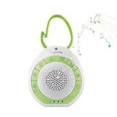 MyBaby SoundSpa Einschlafhilfe Baby - Sound machine, weißes Rauschen & beruhigende Klänge für Kinder & Erwachsene, White Noise Machine Baby mit Timerfunktion & Soundtherapie - Ideal zum Reisen