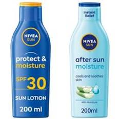 NIVEA Sun Protect & Moisture Sun Lotion SPF30 & Moisturising After Sun Lotion 200 ml + 200 ml