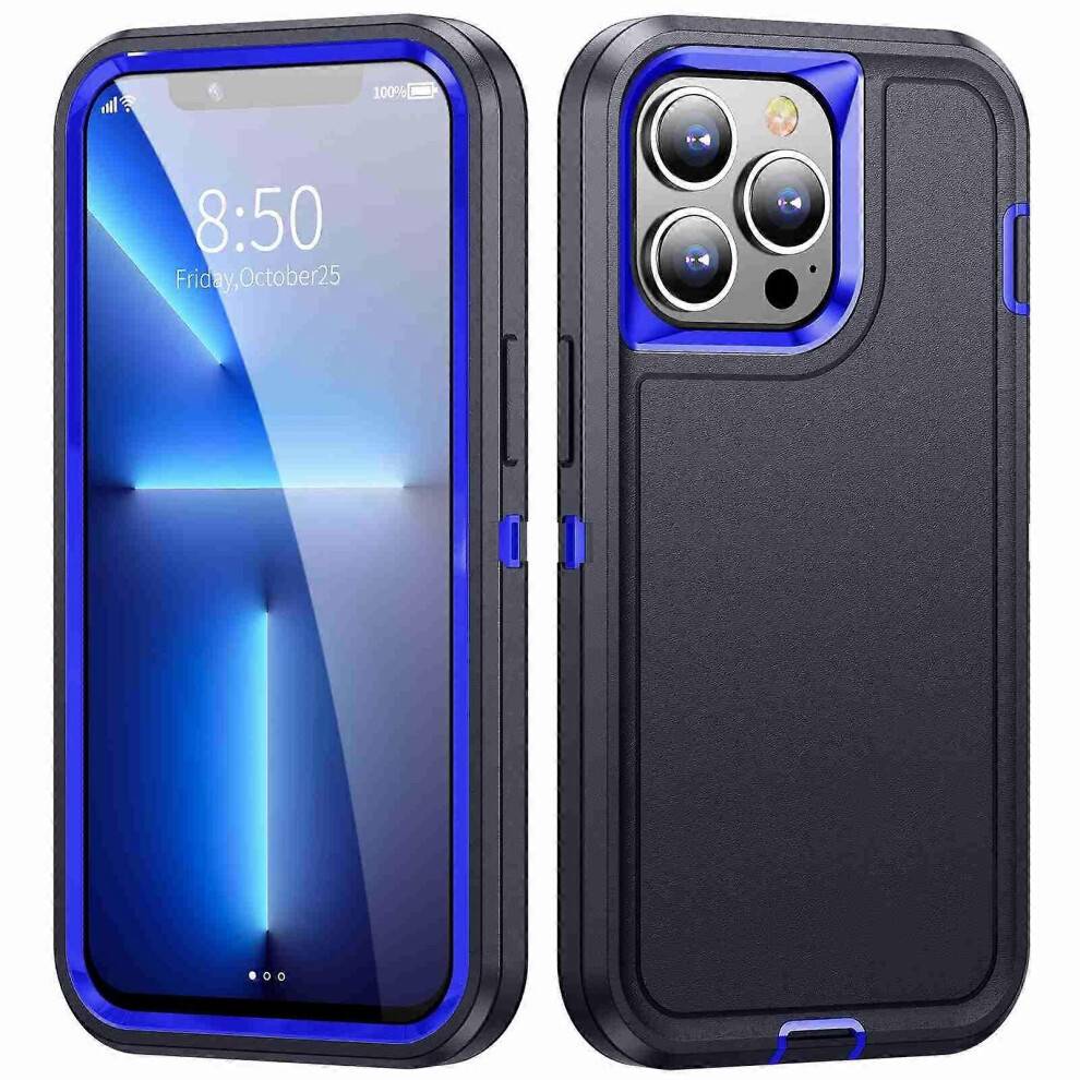 (Dark Blue Royal Blue) For iPhone 13 Pro Life Waterproof Rugged Phone Case