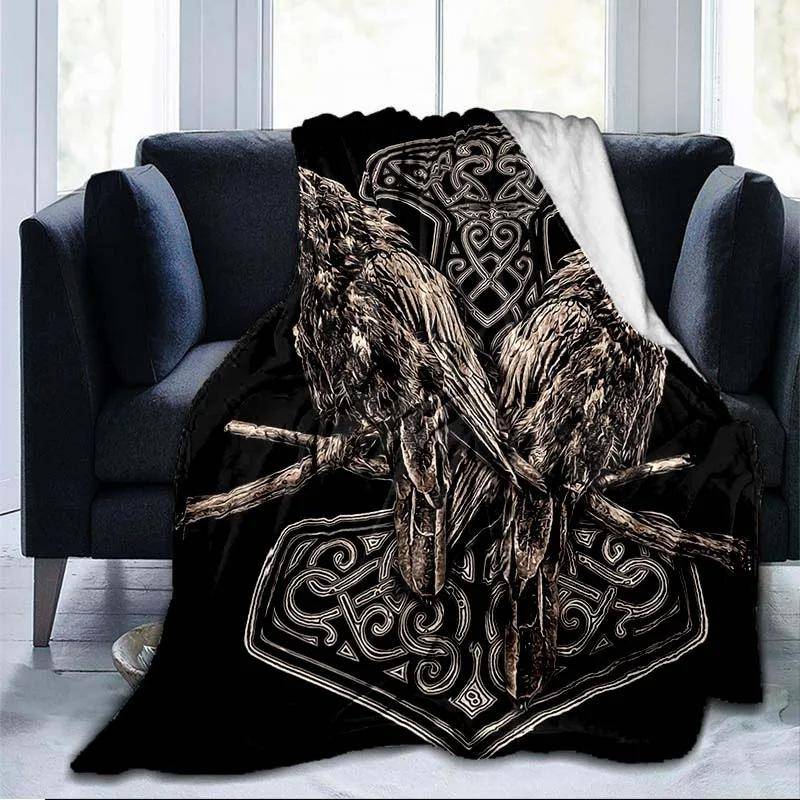 Nordisk mytologi Vikingfilt Odin Runa Nordisk dekorativ flanellfilt