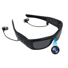 Solbriller med kamera & Bluetooth - 1920x1080P HD - Betjeningspanel på siden