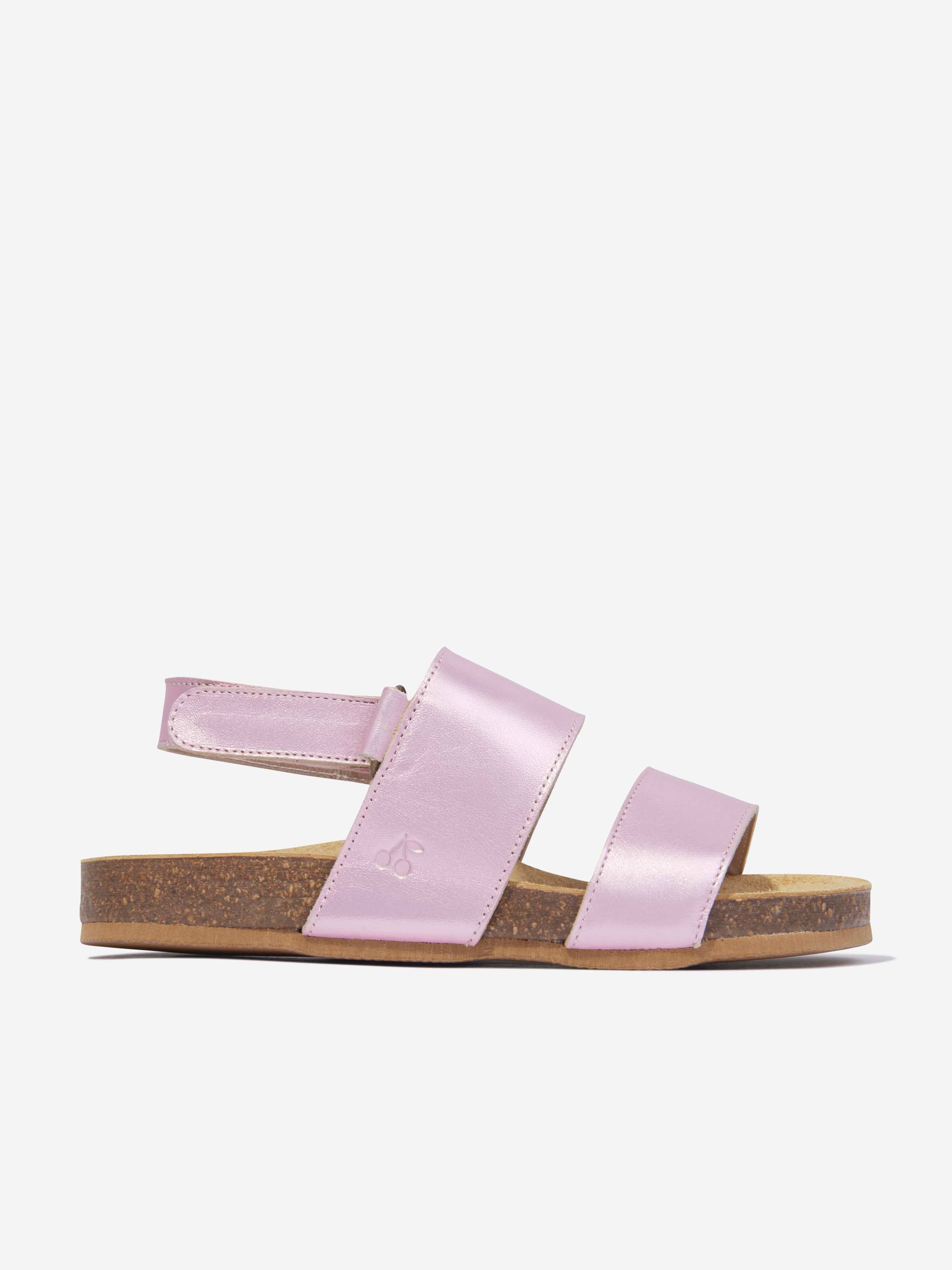 Bonpoint Girls Agostino Leather Sandals in Pink - Pink / EU 35 UK 2.5 (EU 35 UK 2.5)