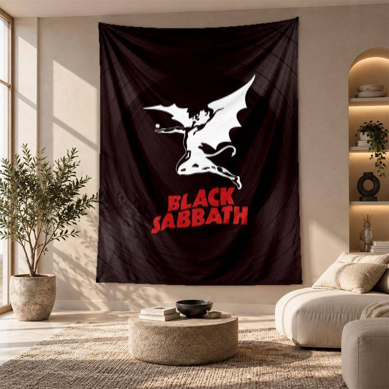 Decorative Tapestry,Black Sabbath Printed Wall Art, Lightweight Wall Hanging For Bedroom Background