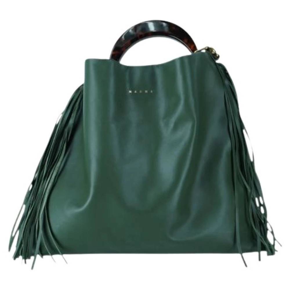 Marni Pre-owned Pre-owned Top Handle Venice Tote Bag - Vintage - Dame - Grøn - ONE SIZE - Uld