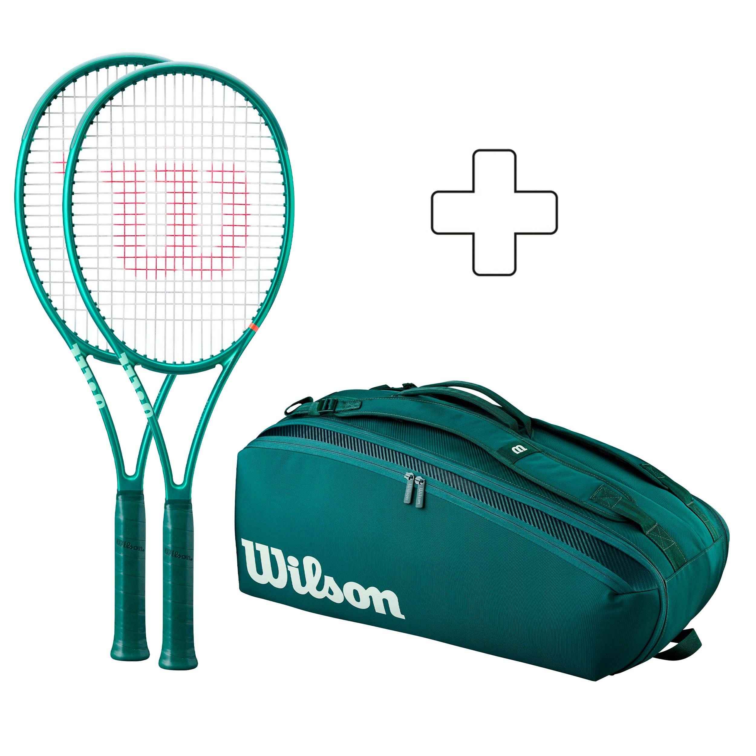 Wilson 2 x Blade 98 16X19 V10 plus racket bag (2026) - green
