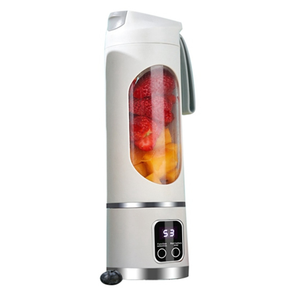 USB genopladelig bærbar blender med 8 blade og mini-isknuser med digital