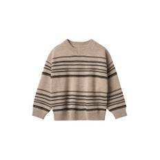 Knit Pullover Flores, Sand Black Stripe