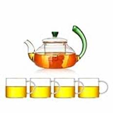 Removable Transparent Glass teapot Home with Infuser Small Tea Kettle Portable Tea Maker Container Tea Set Cleanable