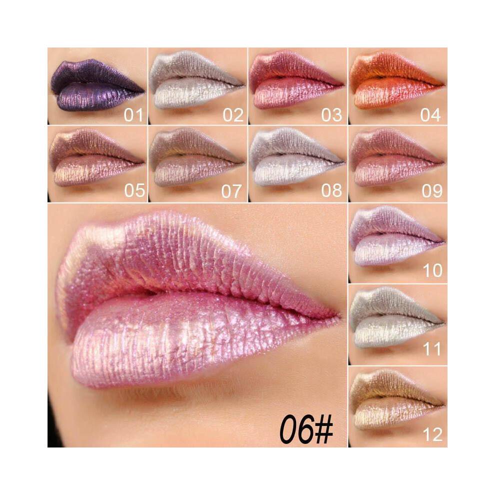 (Matches the image) CmaaDu Beautiful Girl Lips Lipstick and Not Easy To Fade Dream Color Chameleon Diamond Glitter Lip Gloss