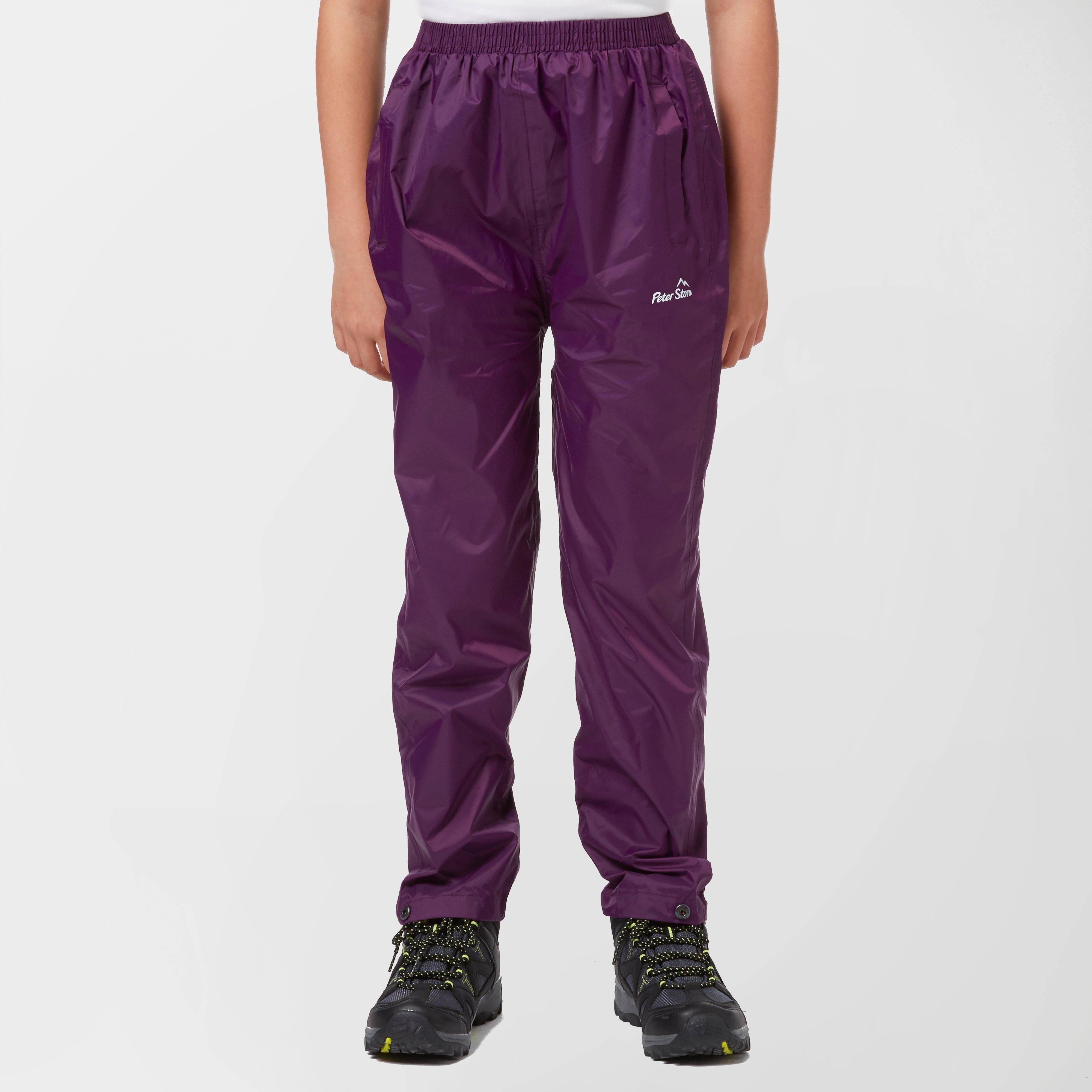 Peter Storm Kids Packable Waterproof Pants Purple, Purple - 9-10Y