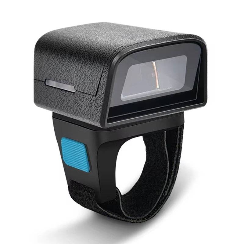 Bluetooth stregkodescanner 1D/2D – ring til finger, QR scanner, 2,4 GHz & USB.