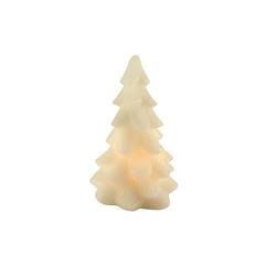 LED lys stearin - Juletræ m/timer - 16,18 eller 20 cm - hvid (størrelse: 20 cm)