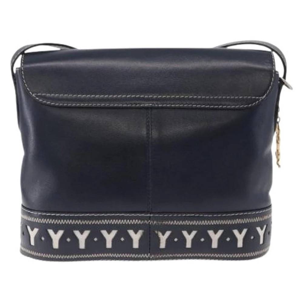 Saint Laurent Vintage Pre-owned Vintage Skuldertaske - Vintage - Dame - Blå - ONE SIZE - Uld