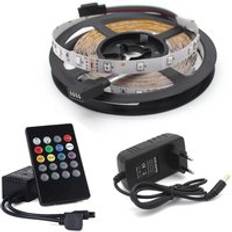 Led strip light rgb 2835 music sync led light strip 5m icke-vattentät 12v ljudsensor 20 tangentkontroll rgb tape bakgrundsbelysning band