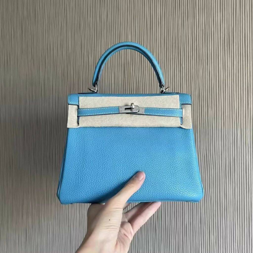 Hermès Kelly 25 Denim Blue Togo leather with palladium hardware