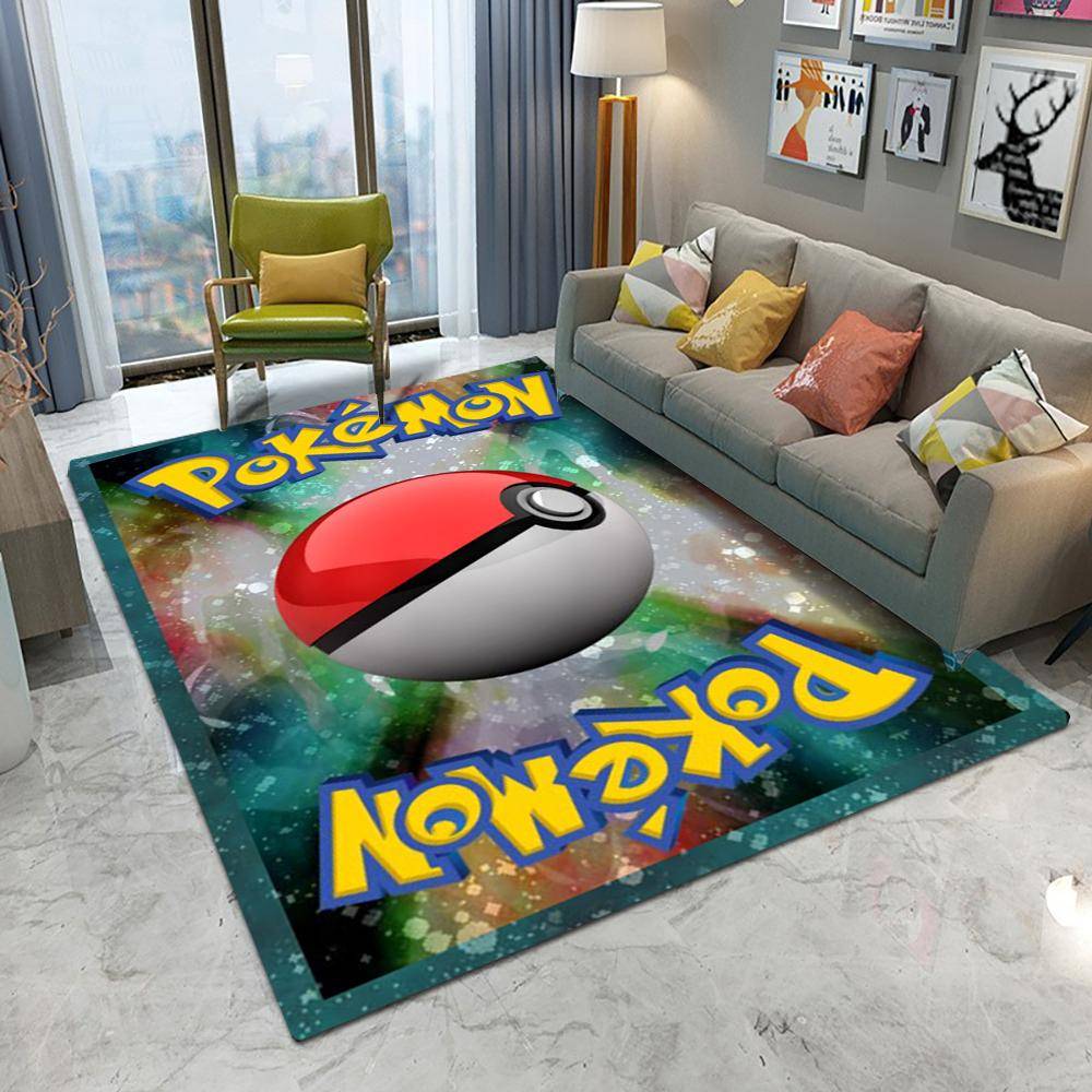 Poke Ball Pokemon Kort Matta Tecknad Vardagsrum Sovrum Kök Soffa Balkong Matta Halkfri Tvättbar Heminredning Matta 80*120cm