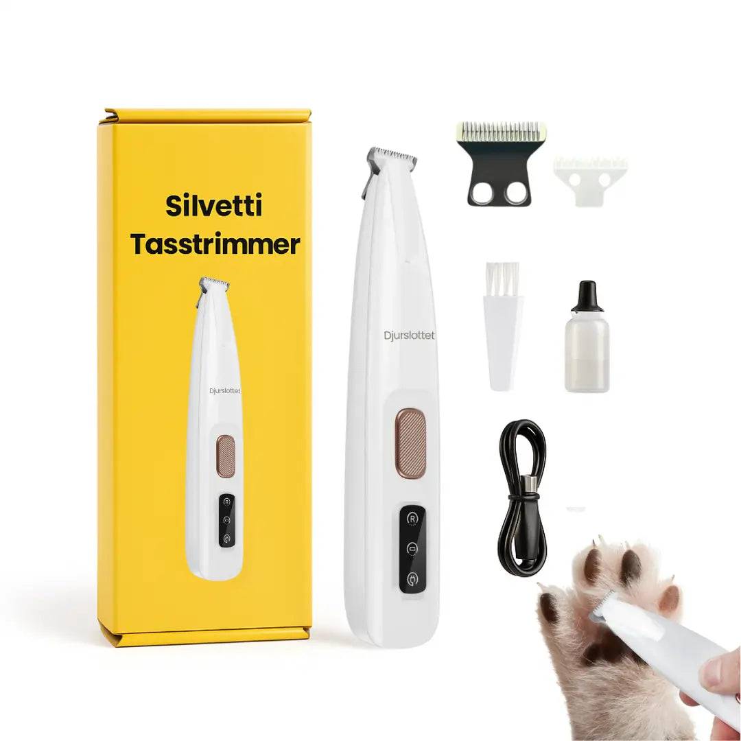 Silvetti Tasstrimmer för Hund och Katt – Trimma Tassar & Öron Enkelt Trimmer + 1st Reservblad