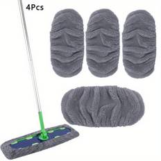 TEMU 2/4/6pcs Microfiber Mop Replacement Heads, Washable And Reusable Coral Fleece Mop Cloth Covers, Durable Household Cleaning Supplies, , Apartment, And Dorm Essentials
