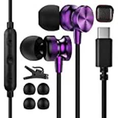 USB C-hörlurar för Phone 15 Pro Samsung S24 A54 A34 A55 A35 S23 Ultra, in-ear-hörlurar USB C-anslutning magnetiska USB C-headset typ C hörlurar med kabel för Mi 13T Pro POCO X6 Pro Pixel 9Pro 7a 6a