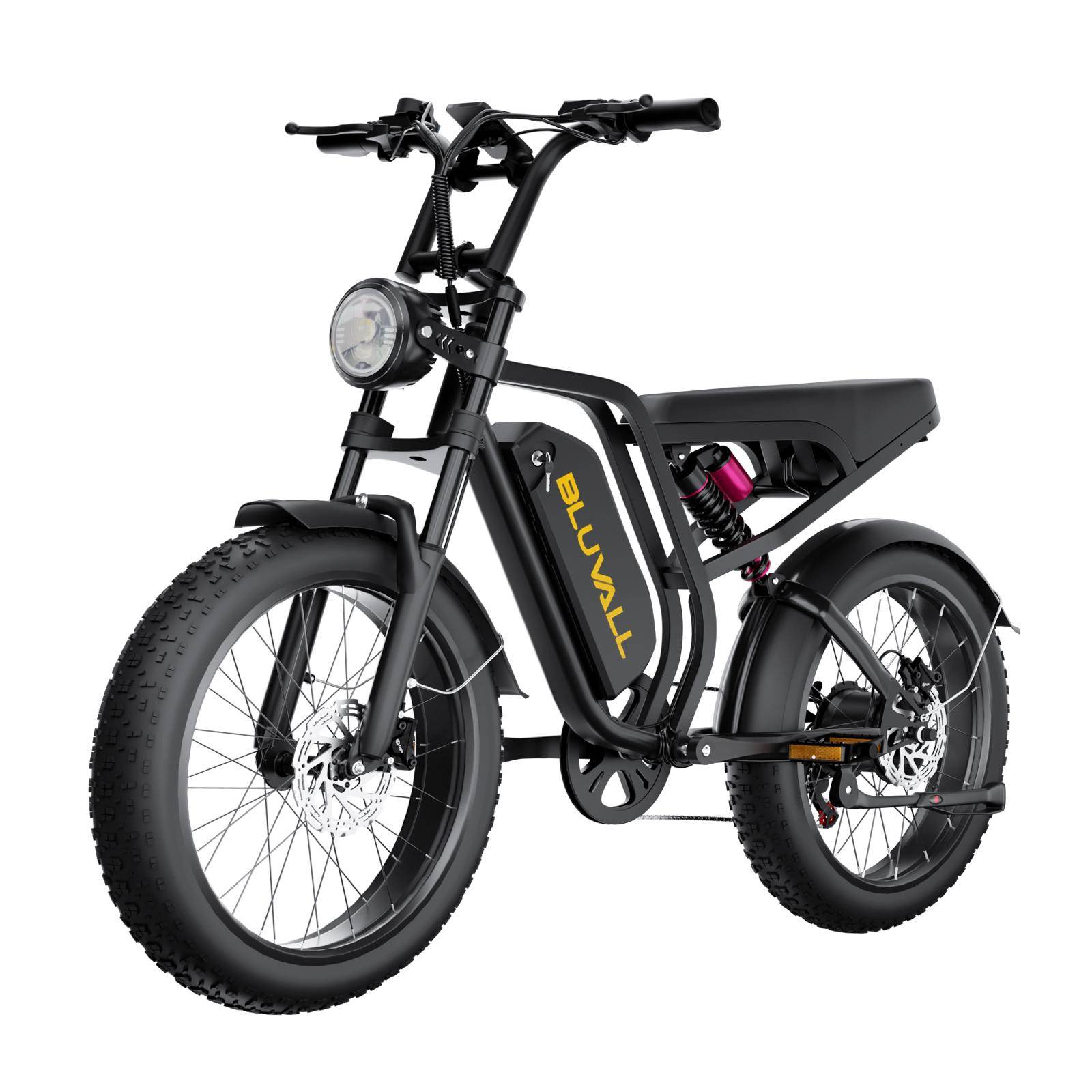 Bluvall Su8 Fatbike Elcykel 20*4.0 Breda Däck Lång Räckvidd Terräng E-cykel