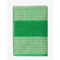 JUNA Check Towel 70X140 cm Green/Sand |Multi/patterned |70X140 cm