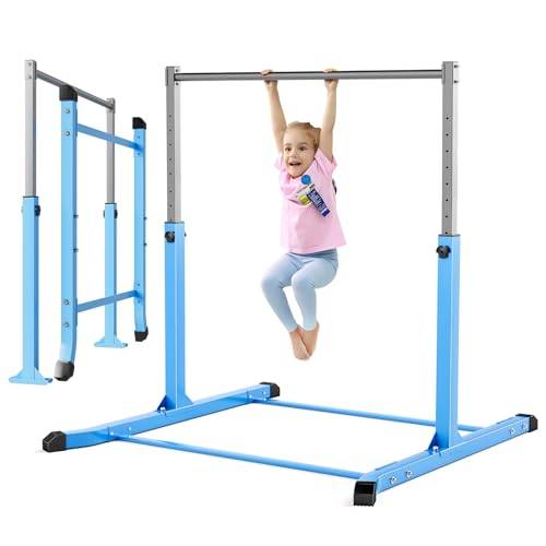 Mosebears gymnastikstång, hemgymnastikutrustning för barn i åldrarna 3-15, stadig stålkonstruktion, halkfri, lätt att montera, 3-15 tum justerbar höjd