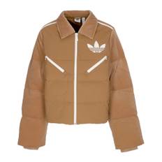 Adidas, Jacka, Dam, Brun, XL, Sammet Puffer Dunjacka Brun