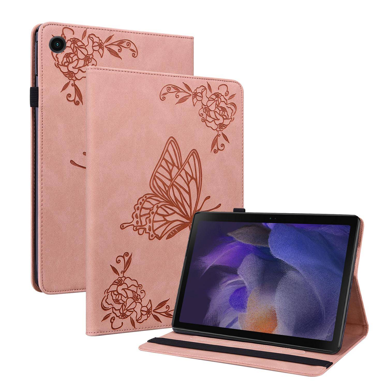 Plånboksfodral med fjärilsmönster för Samsung Galaxy Tab A11 Plus 11tum SM-X230 SM-X236 2025 Fodral Surfplatta Cover violett