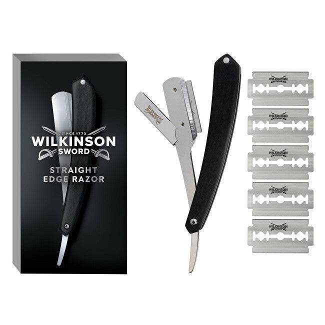 Wilkinson Sword Rasoio Cut Throat + Rasoi Di Ricambio A Doppia Lama 5 Pezzi — Rasoio di sicurezza