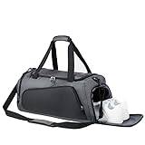 HUA ANGEL Gym Duffel Män Resväskor Kvinnor Vattentät och Slitstark Med Skofack Stor Unisex Gym Väska 55 liter Ryggsäck Sportväska Pool Boxning, Grå, resväska