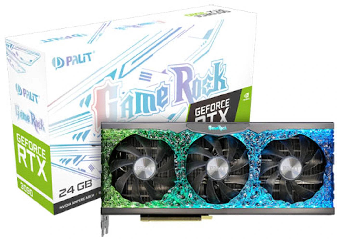 NVIDIA Palit GameRock Ampere GeForce RTX 3090 24G Graphics Card (NED3090T19SB-1021G) - One Size (One Size)