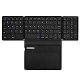 Vikbart Bluetooth-tangentbord, Uppladdningsbart Ultra Slim Pocket Folding Keyboard i Full Storlek, Portable Pocket Folding Keyboard med Pekplatta för Android, Windows, PC, Tablet