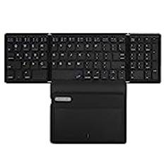 Vikbart Bluetooth-tangentbord, Uppladdningsbart Ultra Slim Pocket Folding Keyboard i Full Storlek, Portable Pocket Folding Keyboard med Pekplatta för Android, Windows, PC, Tablet