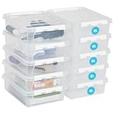 SmartStore 8 L x 10-st - Förvaringslådor i plast med lock - 10 års garanti - livsmedelssäker - clips - stapelbara- BPA-fri- 40 x 30 x 11 cm