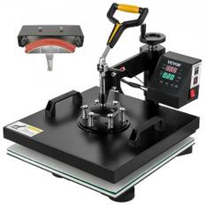 VEVOR Heat Press Machine, 15x15inch / 38x38cm, 2IN1 Clamshell Sublimation Transfer Printer med Teflonbeläggning, Digital Precis Heat Control, Powerpress för T-shirts Hattar Kepsar