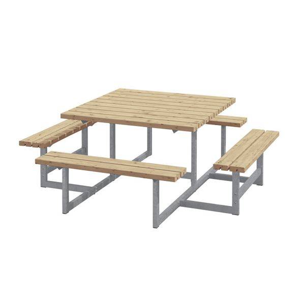 Bord bænkesæt Ela, LxD 2000 x 2000 mm, ThermoWood, brun