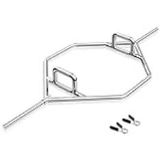 COSTWAY Trap Bar, Hexagon hantelstång med 2 fjäderlås, hex bar 25 mm fäste kan belastas upp till 226 kg, Olympic bar för knäböj, korslyftning, axellyft