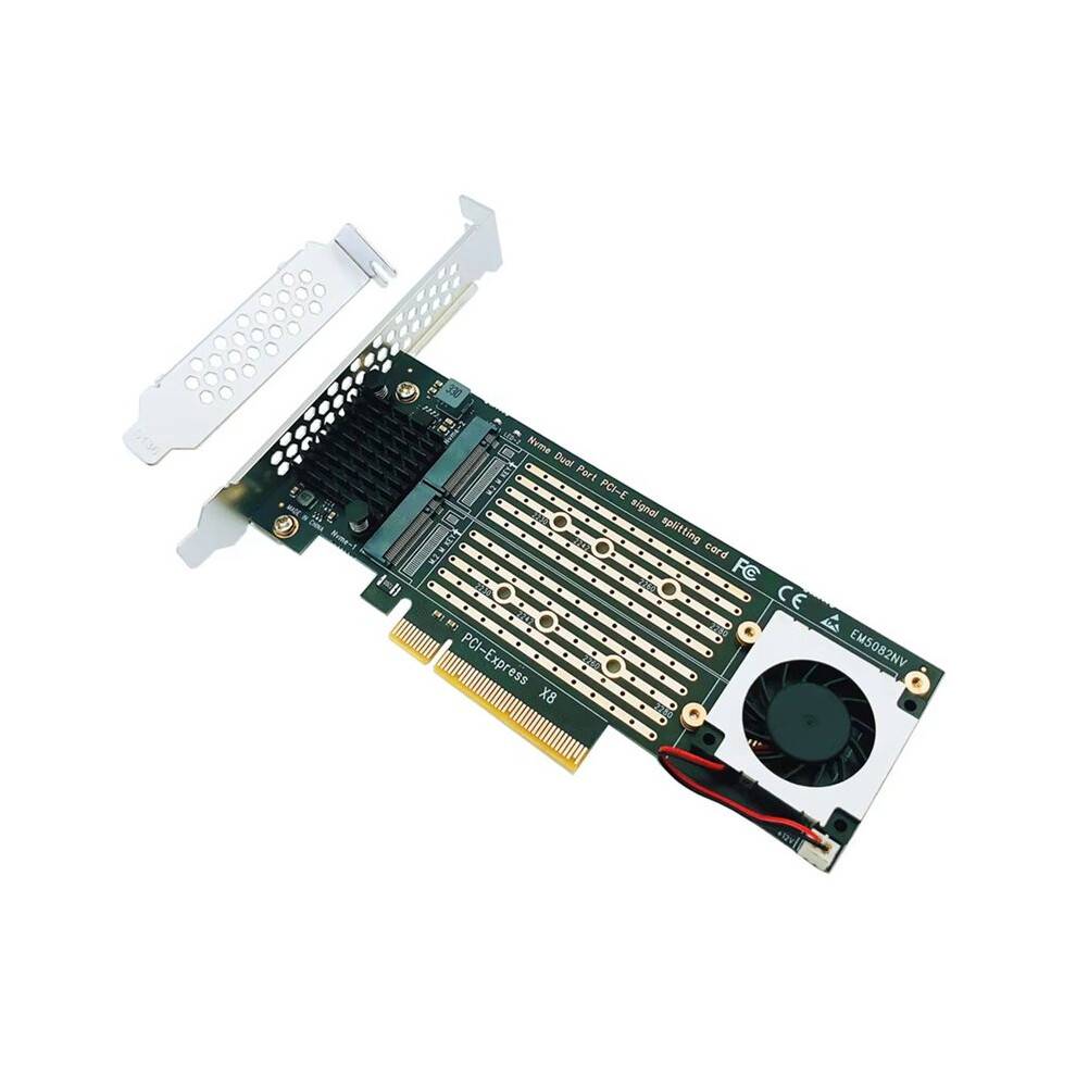 PCIe to M2 Adapter Card PCIe X8 to 2 Port M2 NVME M Key SSD Converter M.2 PCI-E X8 Adapter VROC Expansion Card